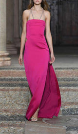 HALTER STRAPLESS MAXI DRESS IN PINK styleofcb
