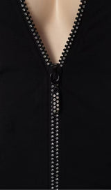 BANDAGE SEXY FRONT ZIP DRESS IN BLACK styleofcb