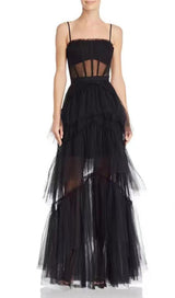 MESH MAXI DRESS IN BLACK Dresses styleofcb