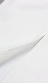 SQUARE SHOULDER CORSET MIDI DRESS IN WHITE styleofcb