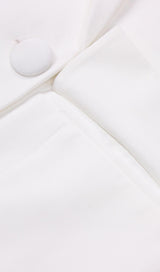 WHITE FEATHER LONG SLEEVE BLAZER MINI DRESS styleofcb