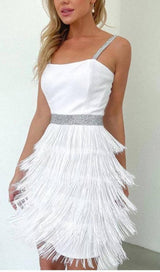 FRINGED BODYCON BACKLESS MINI DRESS Dresses styleofcb