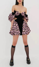 FLORAL OFF SHOULDER MINI DRESS styleofcb