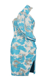 PRINT MIDI DRESS IN BLUE Dresses styleofcb