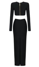 CUT OUT WAIST MAXI DRESS IN BLACK DRESS STYLE OF CB