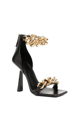 CHAIN SQUARE HEELS IN BLACK styleofcb