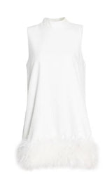 FEATHER MINI DRESS IN WHITE Dresses styleofcb XS WHITE