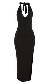 HALTER BODYCON MAXI DRESS Dresses styleofcb S BLACK