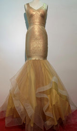 BODYCON BACKLESS MAXI DRESS IN GOLD Dresses styleofcb