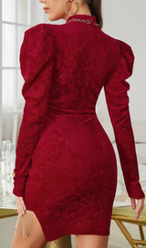 WINE RED CHINESE STYLE DARK GRAIN MINI DRESS styleofcb