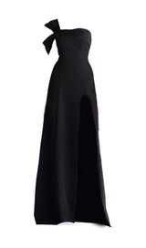 ONE-SHOULDER MOP DRESS IN BLACK styleofcb