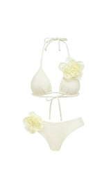 FLOWER BIKINI SUIT IN WHITE styleofcb