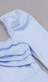 BOWKNOT BUBBLE SLEEVE DRESS IN BABY BLUE styleofcb