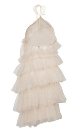 POMPOUS GAUZE SEQUIN MINI DRESS IN WHITE Dresses styleofcb