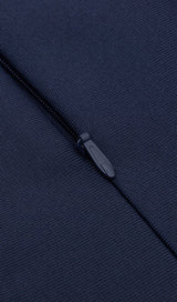 ONE-SHOULDER DRESS WITH DRILL BUCKLE SPLIT IN NAVY BLUE styleofcb