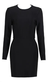 LONG SLEEVE TIGHT BACKLESS DRESS IN BLACK DREESES styleofcb