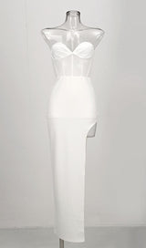 STRAPLESS GAUZE MAXI DRESS IN WHITE Dresses styleofcb