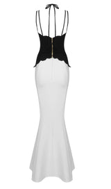 SKINNY SUSPEN DER MERMAID DRESS IN BLACK AND WHITE styleofcb