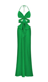 BUTTERFLY CUT OUT MAXI SLIP DRESS IN GREEN styleofcb