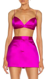 SATIN BLAZER SUIT IN PINK styleofcb