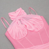 MESH CORSET MIDI DRESS IN PINK styleofcb