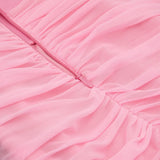 MESH CORSET MIDI DRESS IN PINK styleofcb