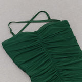 RUCHED MIDI DRESS IN GREEN styleofcb
