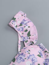 FLORAL-PRINT CORSET MIDI DRESS IN BLUSH OF A ROSE DRESS styleofcb