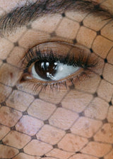 TRIPLE ROSETTE WITH VEIL IN BLACK styleofcb