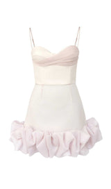 RUFFLED CORSET MINI DRESS IN PINK DRESS STYLE OF CB S WHITE