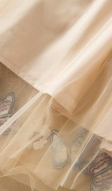 BUTTERFLY LACE MIDI DRESS IN BEIGE Dresses styleofcb