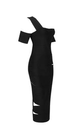 BANDAGE-STYLE HOLLOWED-OUT SHEATH DRESS IN BLACK styleofcb