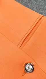 QUILLA ORANGE FEATHER CRYSTAL SLEEVE BACKLESS BLAZER DRESS Dresses styleofcb