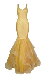 BODYCON BACKLESS MAXI DRESS IN GOLD Dresses styleofcb