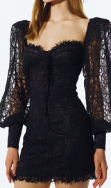 BUD SILK MINI DRESS IN BLACK styleofcb