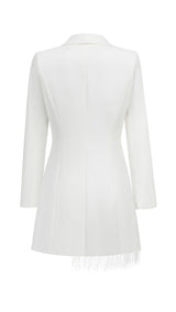 LONG SLEEVES FEATHER MINI DRESS IN WHITE Dresses styleofcb