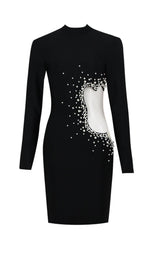 PEARL HOLLOW SEXY DRESS IN BLACK DRESSES styleofcb