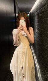 BANDAGE SATIN LACE MIDI DRESS IN WHITE Dresses styleofcb