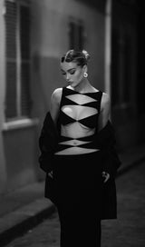 CUTOUT TWO PIECES SUIT IN BLACK styleofcb