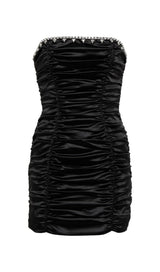 CRYSTAL STRAPLESS MINI DRESS IN BLACK Dresses styleofcb