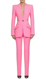 CUTOUT BLAZER SUIT IN PINK styleofcb