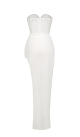 STRAPLESS GAUZE MAXI DRESS IN WHITE Dresses styleofcb