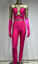 BANDAGE CUTOUT THREE PIECES SUIT IN PINK styleofcb