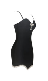 BANDAGE DIAMOND STRAPPY MINI DRESS IN BLACK styleofcb