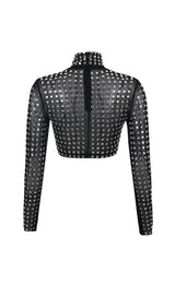 CRYSTAL CROP TOP IN BLACK styleofcb