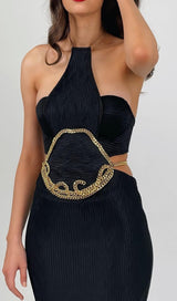 HALTER CHAIN MAXI DRESS IN BLACK styleofcb