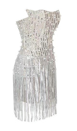 STRAPLESS MIDI DRESS IN WHITE Dresses styleofcb