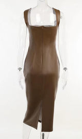 LEATHER STRAP MIDI DRESS Dresses styleofcb