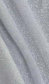 ONE-SHOULDER PUFF SLEEVE OFF-THE-SHOULDER FOLDED GLITTER MINI DRESS styleofcb