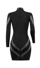 BANDAGE DIAMOND MINI DRESS IN BLACK Dresses styleofcb
